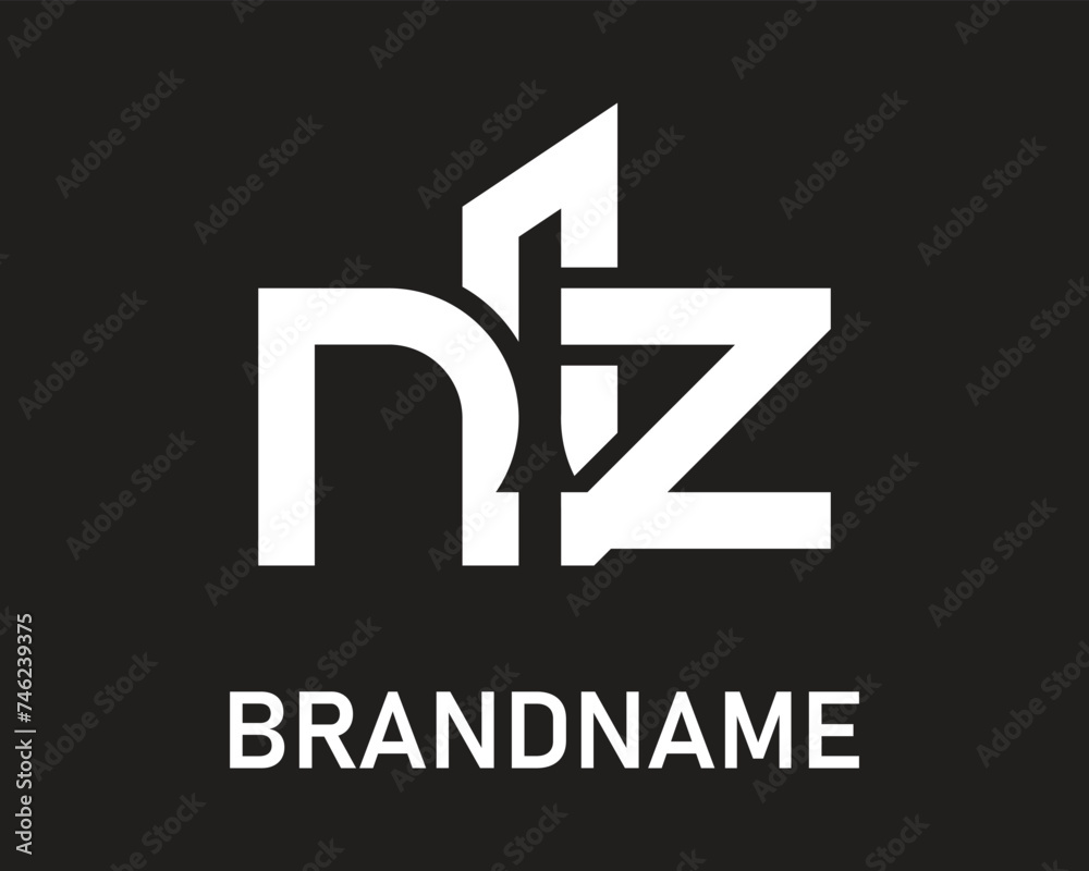Obraz premium Letter nz logo design template