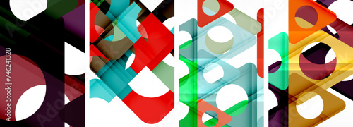 Abstract background set, showcasing a dynamic interplay of triangles. Fusion of modern design and geometric allure