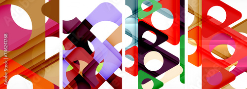 Abstract background set featuring captivating triangles. Harmonious blend of geometry and style, these designs bring modern flair