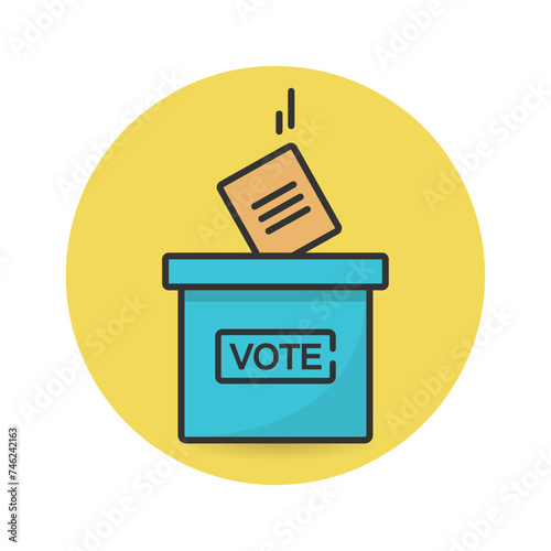 Voting ballot box election vote concept icon vector illustration.