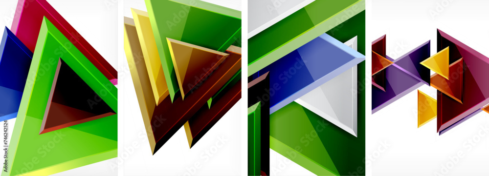 Triangle composition poster background set for wallpaper, business card, cover, poster, banner, brochure, header, website Triangle composition poster background set for wallpaper, business card, cover, poster, banner, brochure, header, website