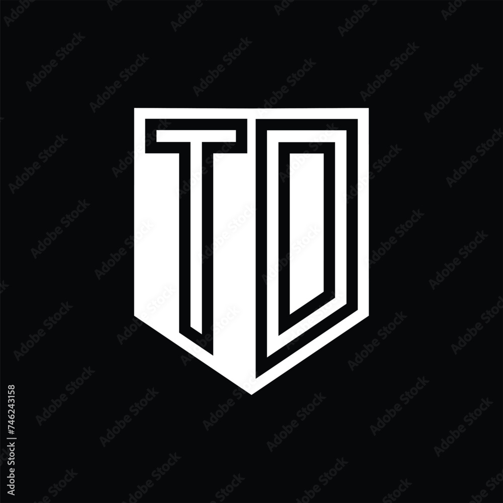 TD Letter Logo monogram shield geometric line inside shield design template TD Letter Logo monogram shield geometric line inside shield design template