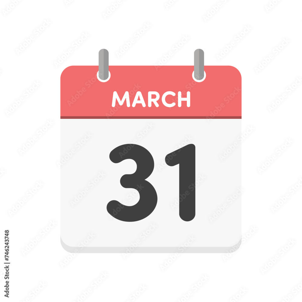 3月31日・MARCH 31st の日めくりカレンダーのアイコン - 3/31の行事や年度末・学年末のイメージ素材 3月31日・MARCH 31st の日めくりカレンダーのアイコン - 3/31の行事や年度末・学年末のイメージ素材