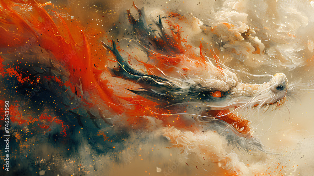 the action of a dragon fairy spirit wearing a robe the action of a dragon fairy spirit wearing a robe