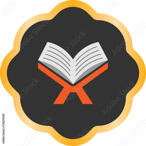Quran Holy Book Flat Icon Illustration