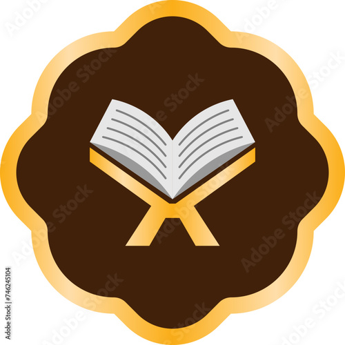 Quran Holy Book Flat Icon Illustration