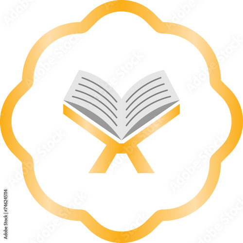 Quran Holy Book Flat Icon Illustration