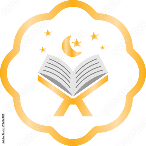 Quran Holy Book Flat Icon Illustration