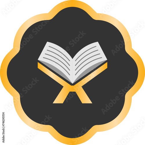 Quran Holy Book Flat Icon Illustration