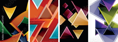 Wallpaper Mural Triangle composition poster background set for wallpaper, business card, cover, poster, banner, brochure, header, website Torontodigital.ca