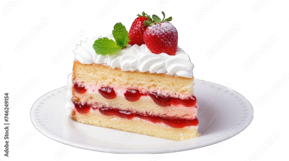 A slice of layered sponge fresh soft cake with whipped cream png A slice of layered sponge fresh soft cake with whipped cream png