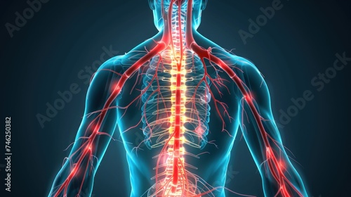 Graphic illustration of human nerves