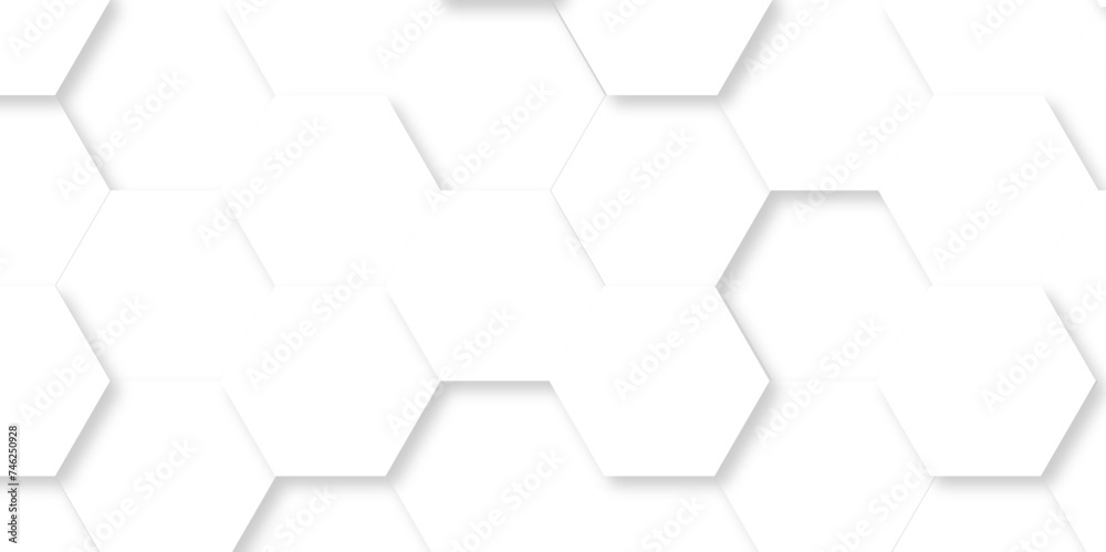Abstract background with hexagon, modern abstract vector polygonal pattern. Futuristic abstract honeycomb technology white background. Luxury white hexagon pattern. - obrazy, fototapety, plakaty 