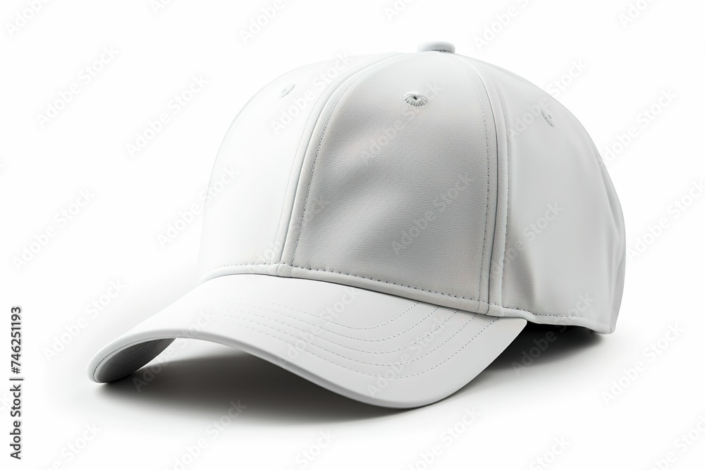 White baseball cap isolated on white, baseball cap mockup White baseball cap isolated on white, baseball cap mockup