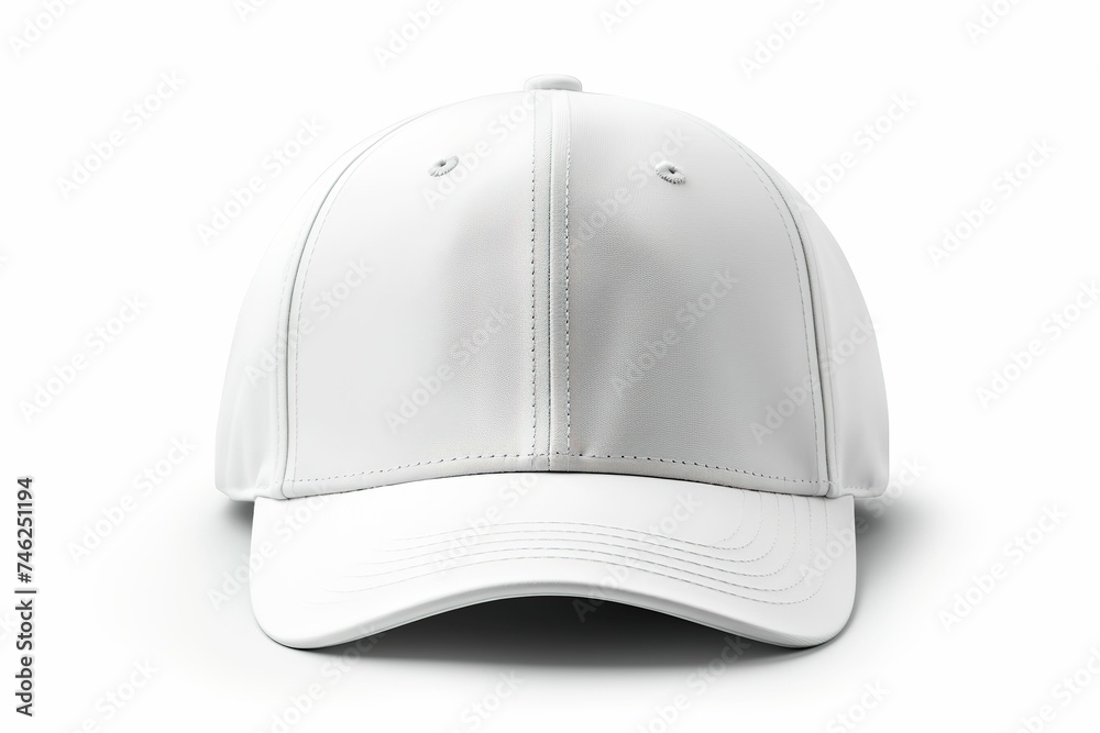 White baseball cap isolated on white, baseball cap mockup White baseball cap isolated on white, baseball cap mockup