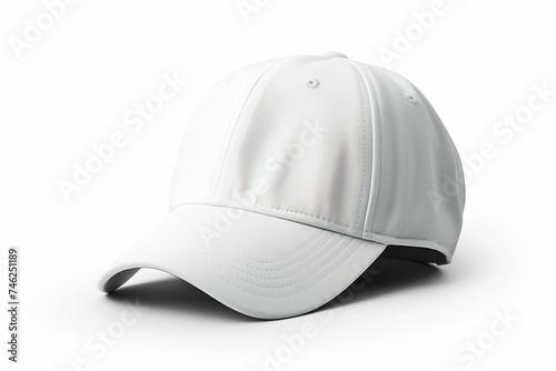 White baseball cap isolated on white, baseball cap mockup
