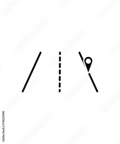 road with location icon, vector best flat icon.