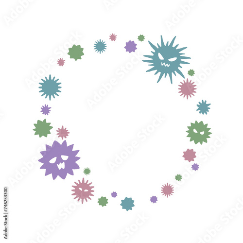 ウイルスのイラストのフレーム