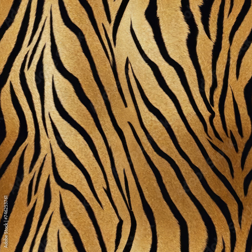 Detailed close-up of a tiger print pattern