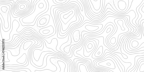   Black and white lines seamless Topographic map patterns, topography line map. Vintage outdoors style. The stylized height of the topographic map contour in lines and contours isolated on transparent © armans