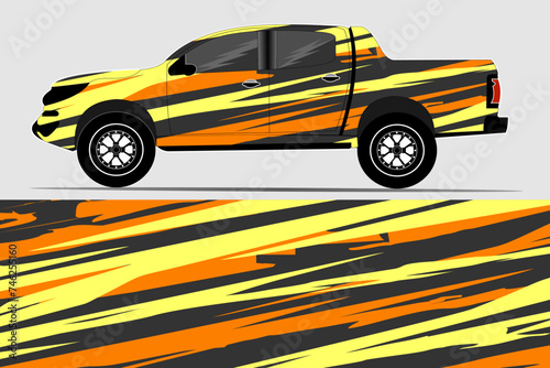 vector car and truck sticker wrap design