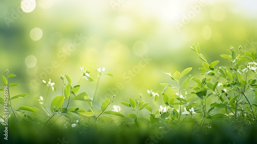Green leaves of bushes in the rays of the sun close-up