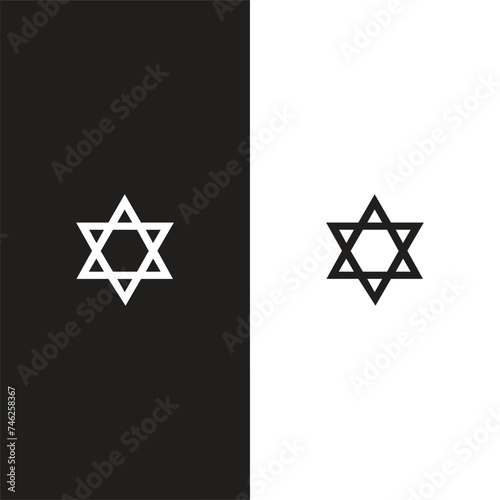 Star of David - a symbol of Judaism flat icon for 
Judaism symbol. The central symbol on the Israeli flag. Magen David. Six-pointed geometric star