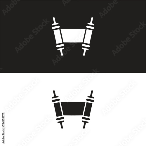Torah scroll book bible shavuot mockups set. Flat illustration of 4 Torah scroll book bible Shavuot vector mockup for web
