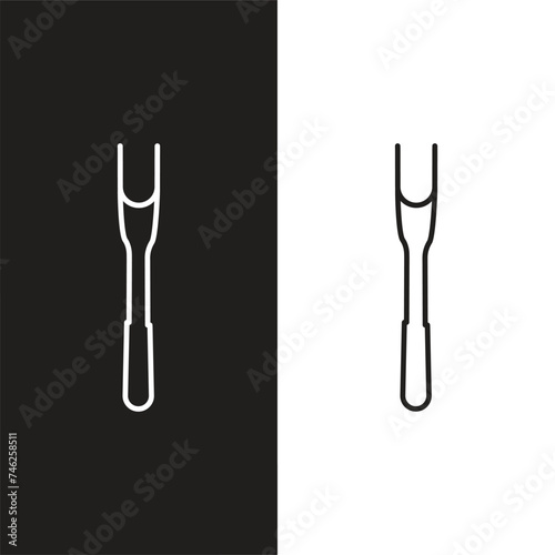 Spatula and fork icon. BBQ and grill tools. Barbecue utensil. Vector illustration.