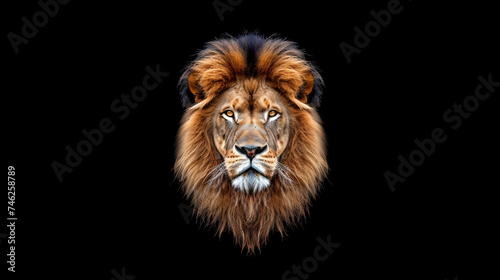 A close-up lion face with sandy background, realis, Generative AI