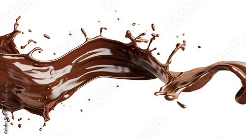 milk chocolate splash on transparent background