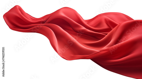 red fabric on transparent background