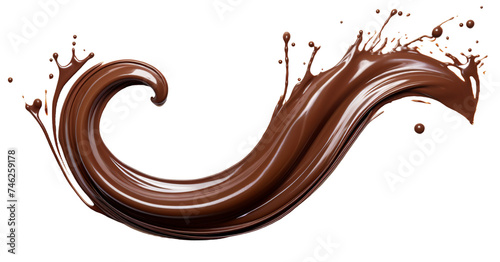 realistic chocolate swirl isolated on transparent background