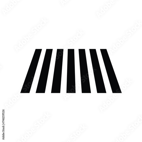 Crosswalk icon. Pedestrian crossing icon. Zebra crossing. Illustration of zebra cross. isolated on white background. EPS file 586.