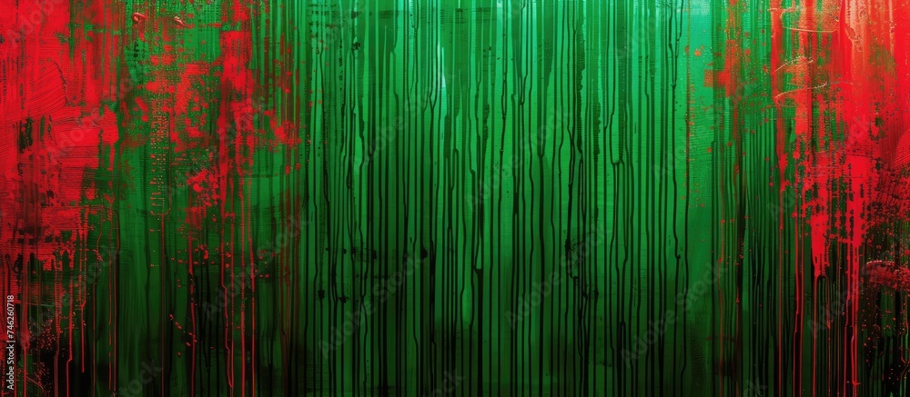 A striking image featuring a vibrant green and ravishing red background, highlighted by a bold red stripe. - obrazy, fototapety, plakaty 