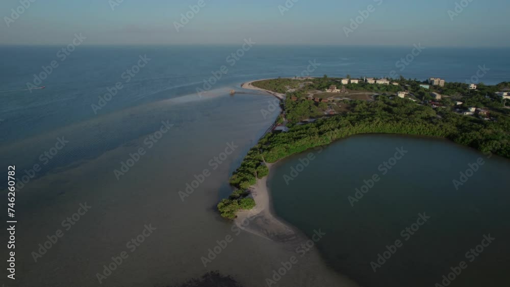 Aerial Shot Revealing Small Section of Large Costal Island Aerial Shot Revealing Small Section of Large Costal Island
