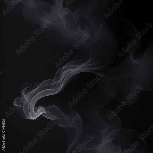 Blue Magic: Abstract Smoke and Light Flow in Black Background with Curves, Shapes, and Swirls - a Soft, Smooth, and Artistic Incense Motion Concept