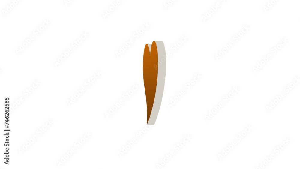 Loopable brown color 3d heart love icon rotating animation white background Loopable brown color 3d heart love icon rotating animation white background