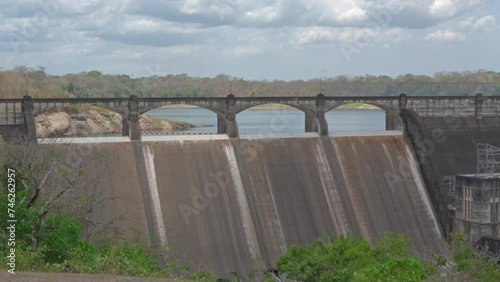 Wallpaper Mural Static shot of Madden Dam on Lake Alajuela during a long period of drought Torontodigital.ca