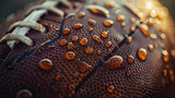Game Day Intensity: Close-Up of American Football, Generative AI