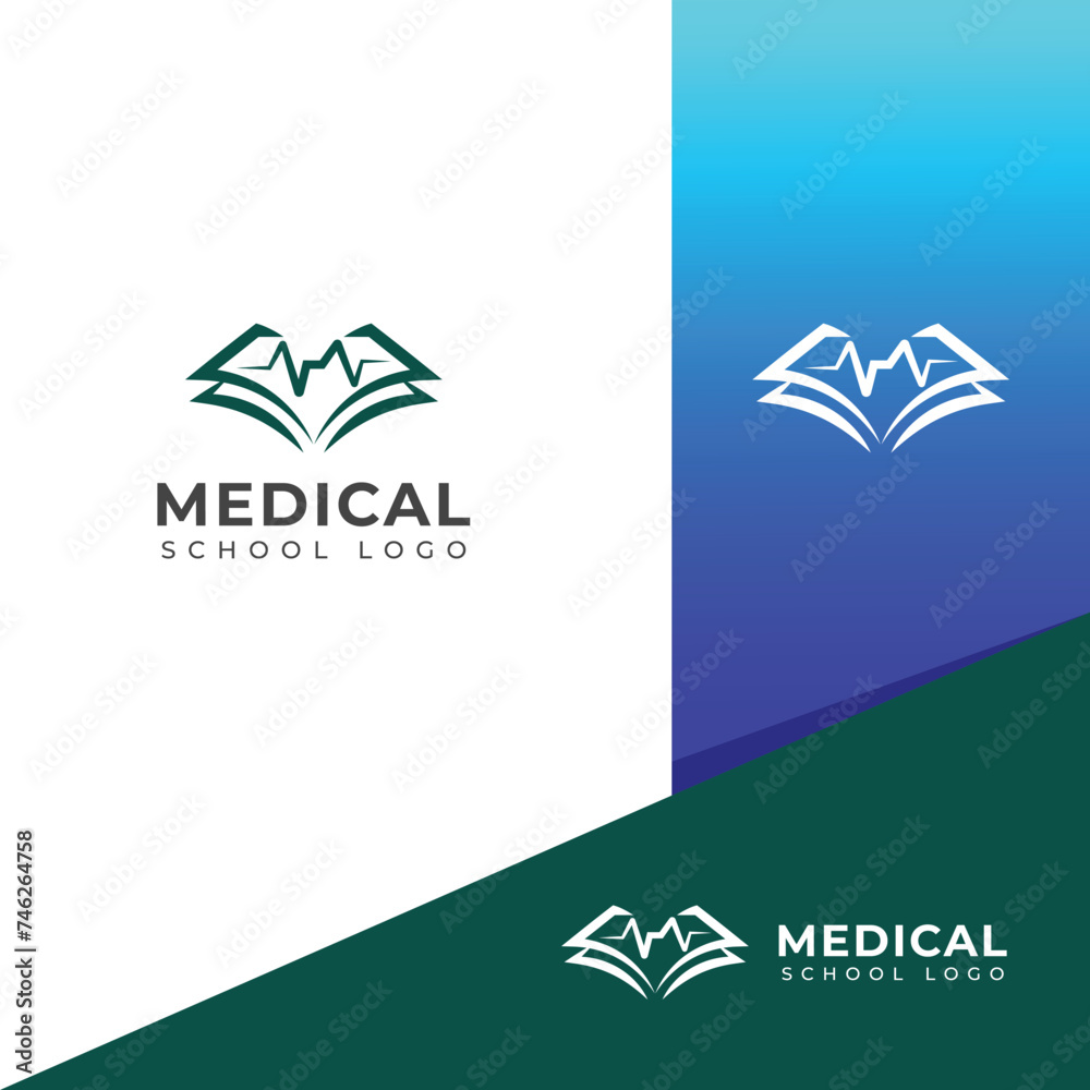 Creative Medical school logo design vector template.