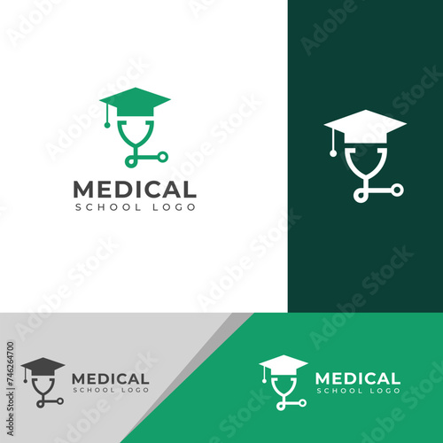 Creative Medical school logo design vector template.