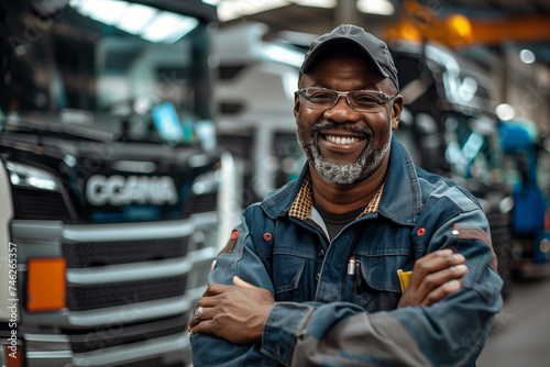 Happy Mechanic with arms crossed  photo