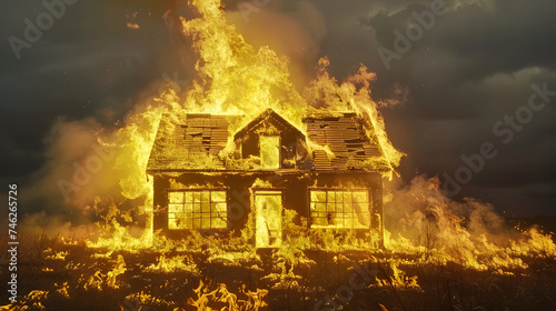Fire that spread after arson in burning house late in evening, created