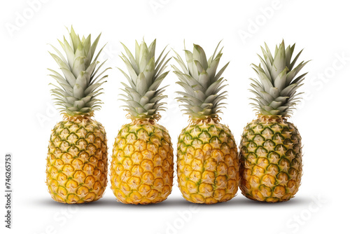 Fresh pineapple isolated on transparent or white background, png