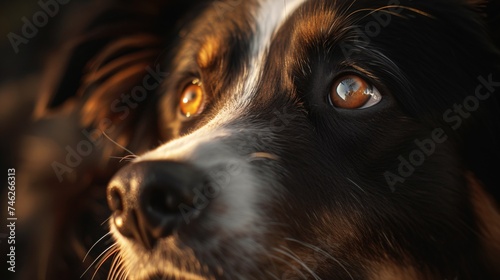 Magnificent border collie intensely focused