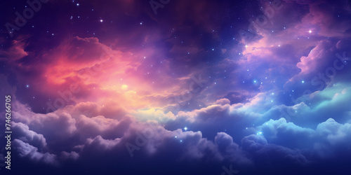 Mesmerizing Milky Way Galaxy Sky with Nebula Background ,Celestial Phenomenon Wallpaper