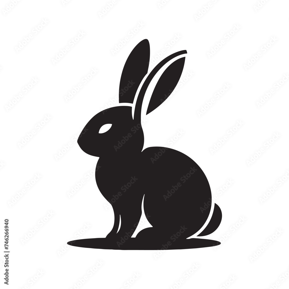Graceful Hare: Vector Silhouette of Easter Bunny - A Whimsical Symbol of Joy, Renewal, and Springtime Celebration in Elegant Form. Vector easter bunny, Easter bunny silhouette. Graceful Hare: Vector Silhouette of Easter Bunny - A Whimsical Symbol of Joy, Renewal, and Springtime Celebration in Elegant Form. Vector easter bunny, Easter bunny silhouette.