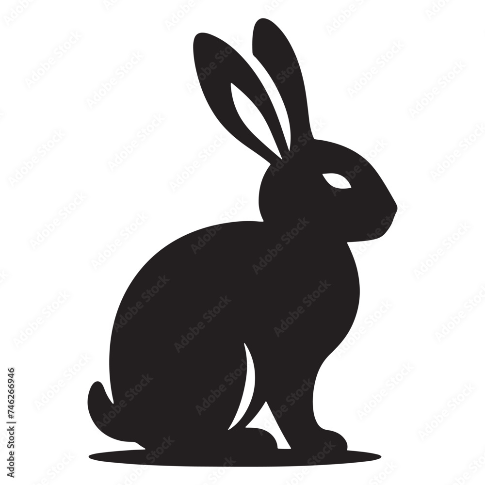 Graceful Hare: Vector Silhouette of Easter Bunny - A Whimsical Symbol of Joy, Renewal, and Springtime Celebration in Elegant Form. Vector easter bunny, Easter bunny silhouette. Graceful Hare: Vector Silhouette of Easter Bunny - A Whimsical Symbol of Joy, Renewal, and Springtime Celebration in Elegant Form. Vector easter bunny, Easter bunny silhouette.