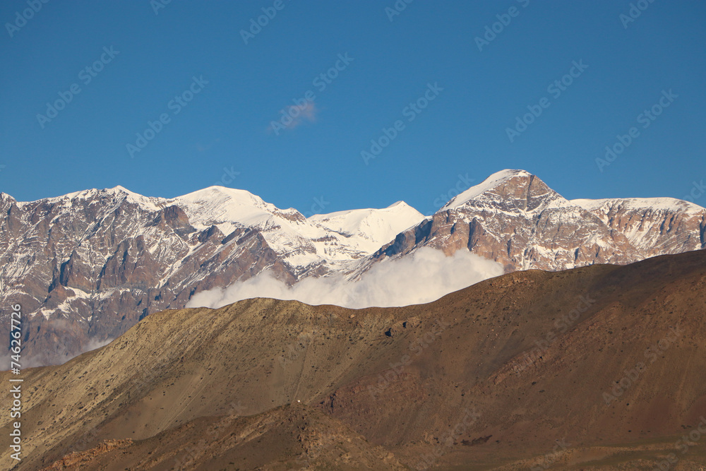 Beautiful Mountain View from Muktinath in Mustang, Nepal
